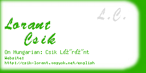 lorant csik business card